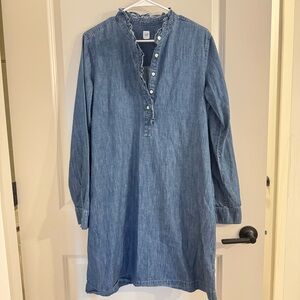 GAP Denim Chambray Button-Up Tunic - Light Blue